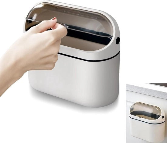 Mini-bacino per ufficio con coperchio - 4 litri - bianco - 20,5 x 10,2 x 19 cm