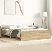 Giroletto con Testiera e Pediera-Struttura Letto Rovere Sonoma 120x190 cm