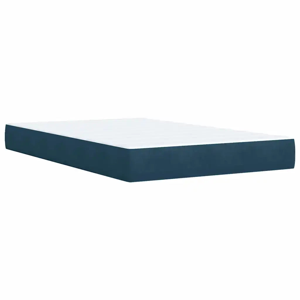 vidaXL Giroletto a Molle con Materasso Blu 120x200 cm in Velluto