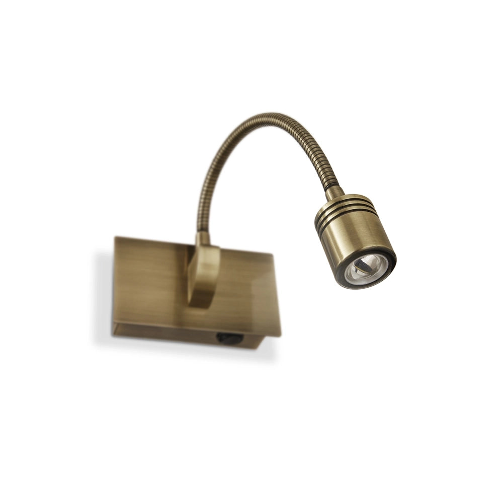 Applique Moderna Dynamo Metallo Ottone Brunito Led 3W 4000K Luce Naturale