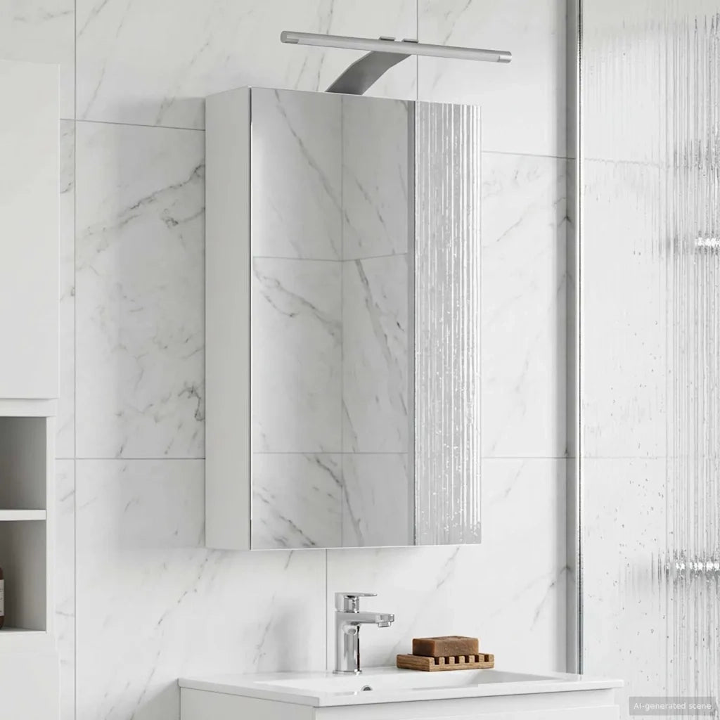 Mobiletto per specchio da bagno Bianco 30 x 10,5 x 50 cm