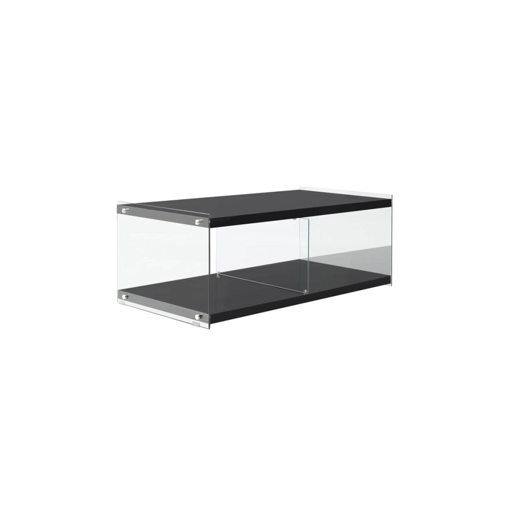 Mobile Porta TV Elementary in Vetro e MDF Nero