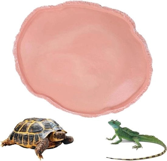Recinzione a forma di foglie di rettile per terrari per tartarughe animali piatto contenitore per cibo e acqua Nero L