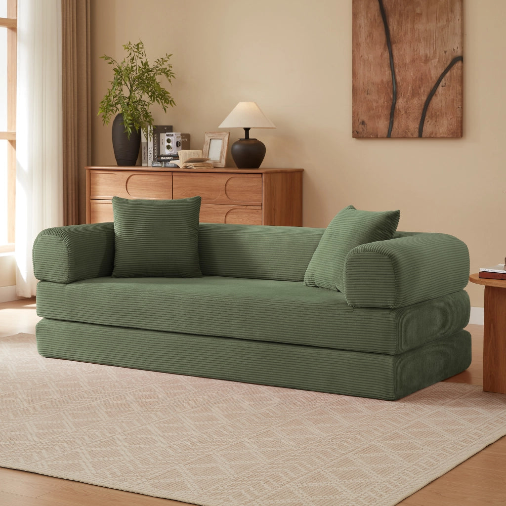 DIVANO LETTO modulare 41 x 41 x 99 cm verde in schiuma