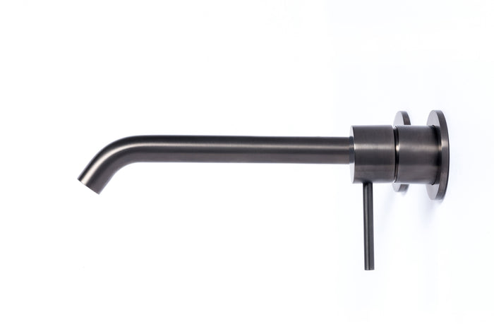 Rubinetto Miscelatore Monocomando a Parete Lavabo Nero Tevere