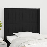 Testiera ad Orecchio-Testata con Orecchie Nera 83x16x118/128 cm in Tessuto 759867