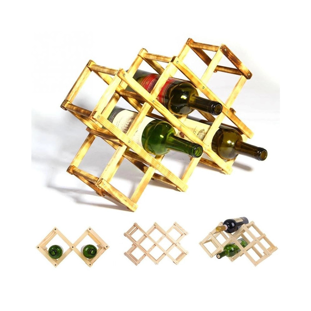 Trade Shop - Porta Bottiglie Di Vino 10 Posti Bottiglia Espositore Portabottiglie Cantinetta -