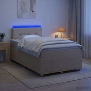 Letto box spring con materasso Crema 120 x 200 cm Tessuto 3452909