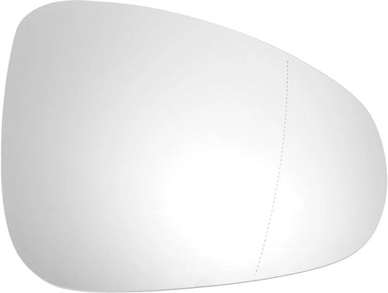 Vetro di Rimpiazzo per Specchiera Esterna - Vetro Caldo - Per Volkswagen Touareg 2010-2018 - Dimensione Diagonale 19.5cm - Plastica - Vetro Reale - Vetro Specchiaro