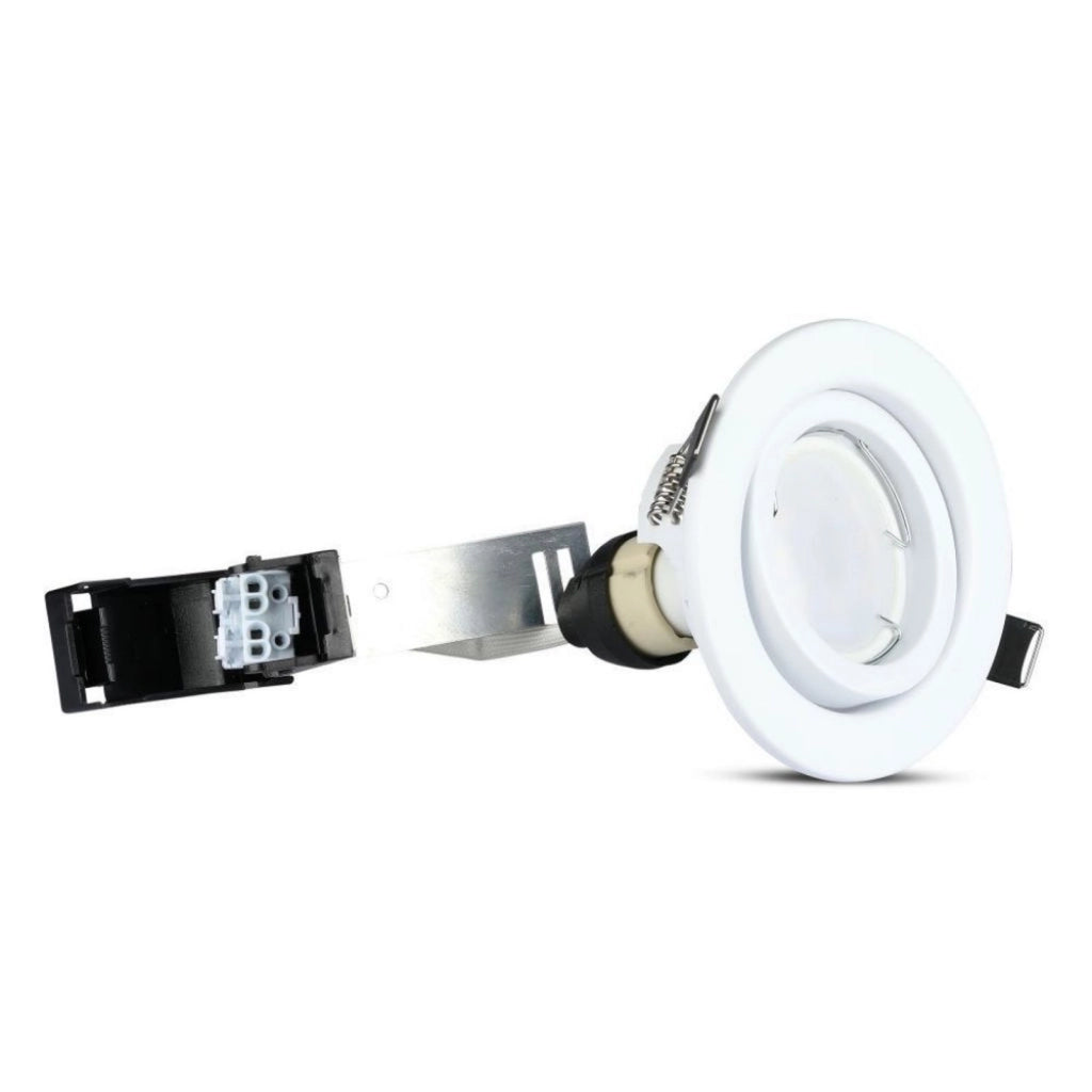 3 PZ Faretti LED Incasso Rotondo Orientabile 5W Carcassa Bianco 6400K Freddo con Lampada GU10 Sostituibile SKU 8883