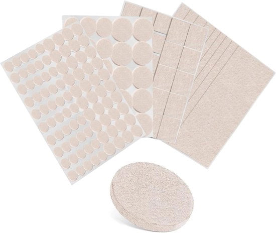 Pattini in felt per mobili - 166 pezzi pattini premium non-slip autoadesivi per protezione del pavimento in casa (beige)