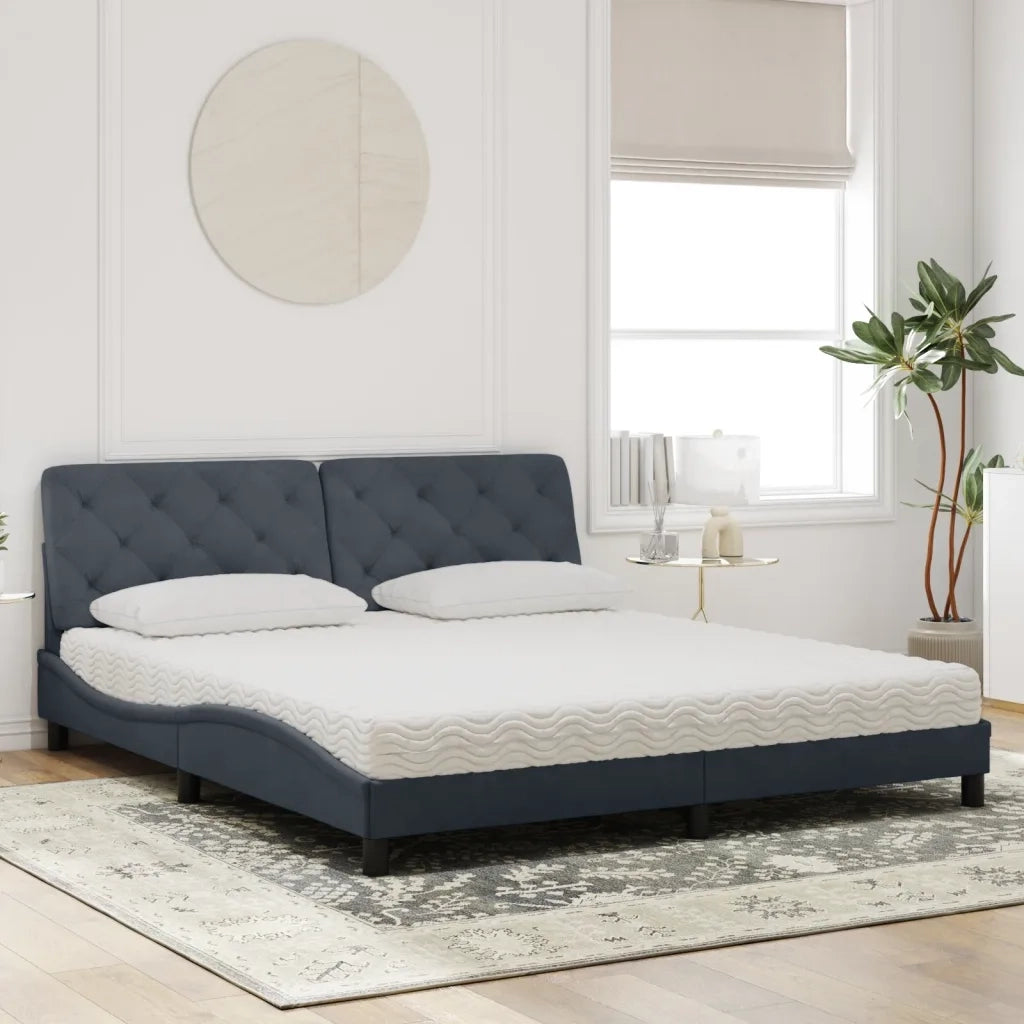 Letto con Materasso Grigio Scuro 180x200 cm in Velluto 3208671