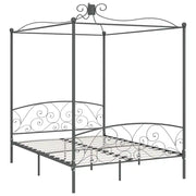 Letto matrimoniale | Letto per adulti | Letto a Baldacchino Grigio in Metallo 180x200 cm