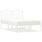 Letto matrimoniale | Letto per adulti | Giroletto con Testiera in Metallo Bianco 120x200 cm