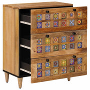 Credenza | Madia | Buffet da pranzo | Armadio da pranzo Naturale 60 x 33 x 75 cm Legno di mango massello