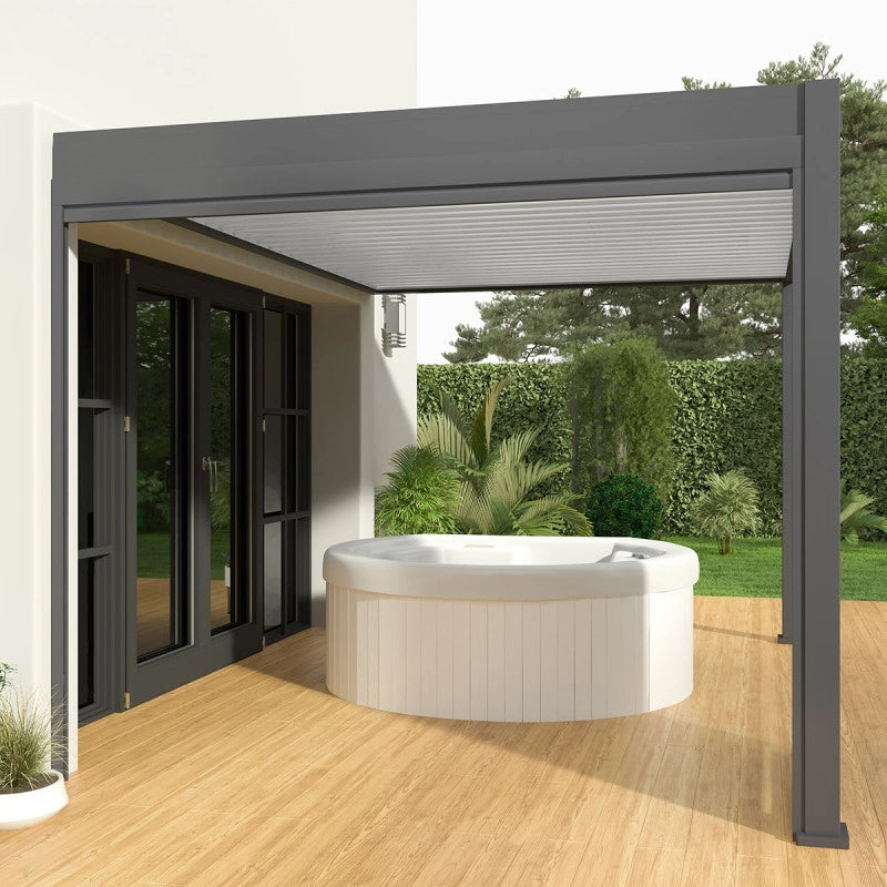 Pergola Bioclimatica Ombréa VS 3x4M addossata - Antracite/Bianco - V2