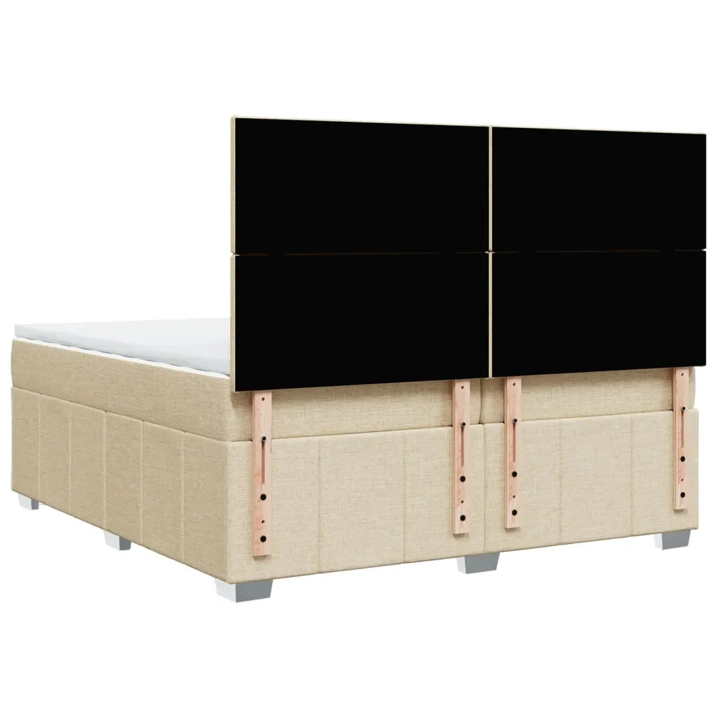 Giroletto a Molle con Materasso Crema 200x200 cm in Tessuto 3291773