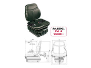 Sedile SC74 omologato molleggio meccanico/pneumatico, cinture, microinterruttore - 65001