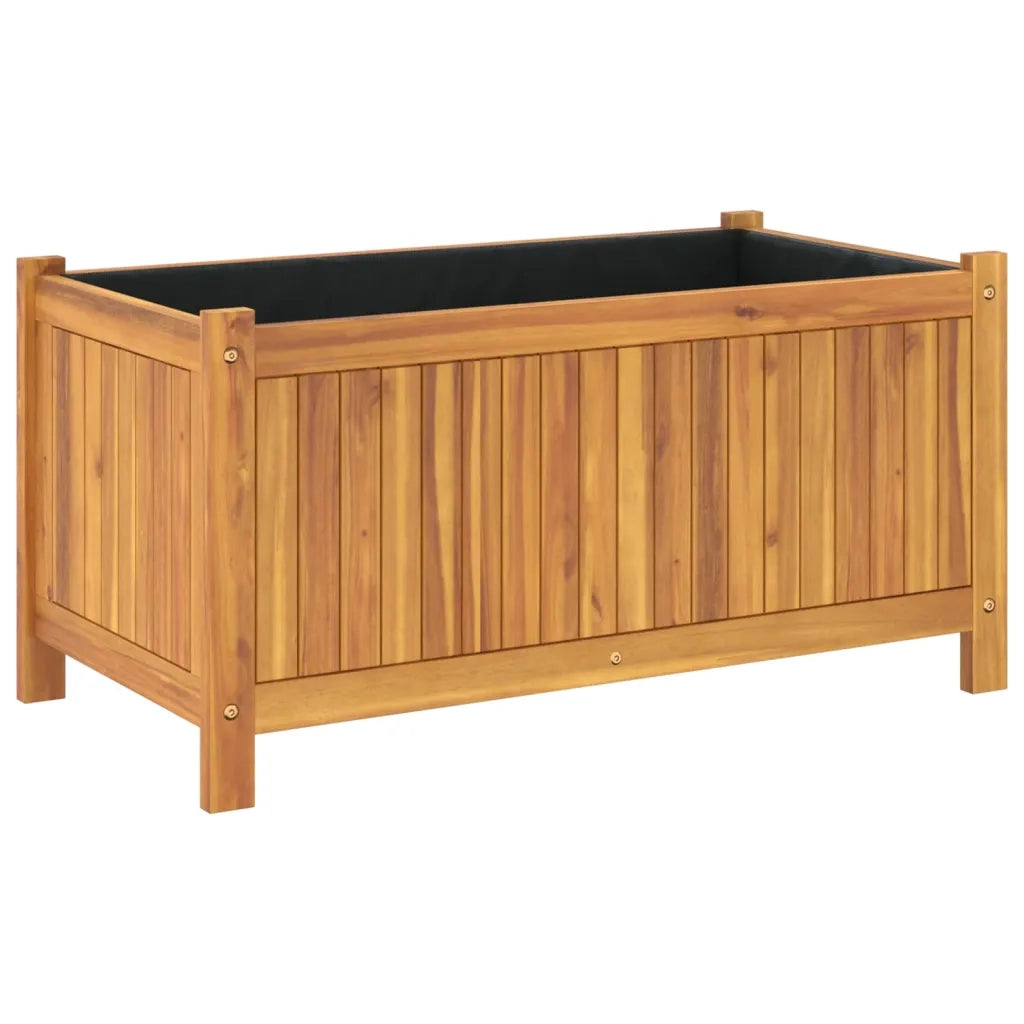 Fioriera Giardino con Rivestimento 80x42x40 cm Massello Acacia 366435