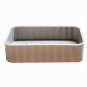 Trade Shop - Portasapone Saponetta Bagno Rettangolare Tortora Rigato Accessorio Arredo 79192 -