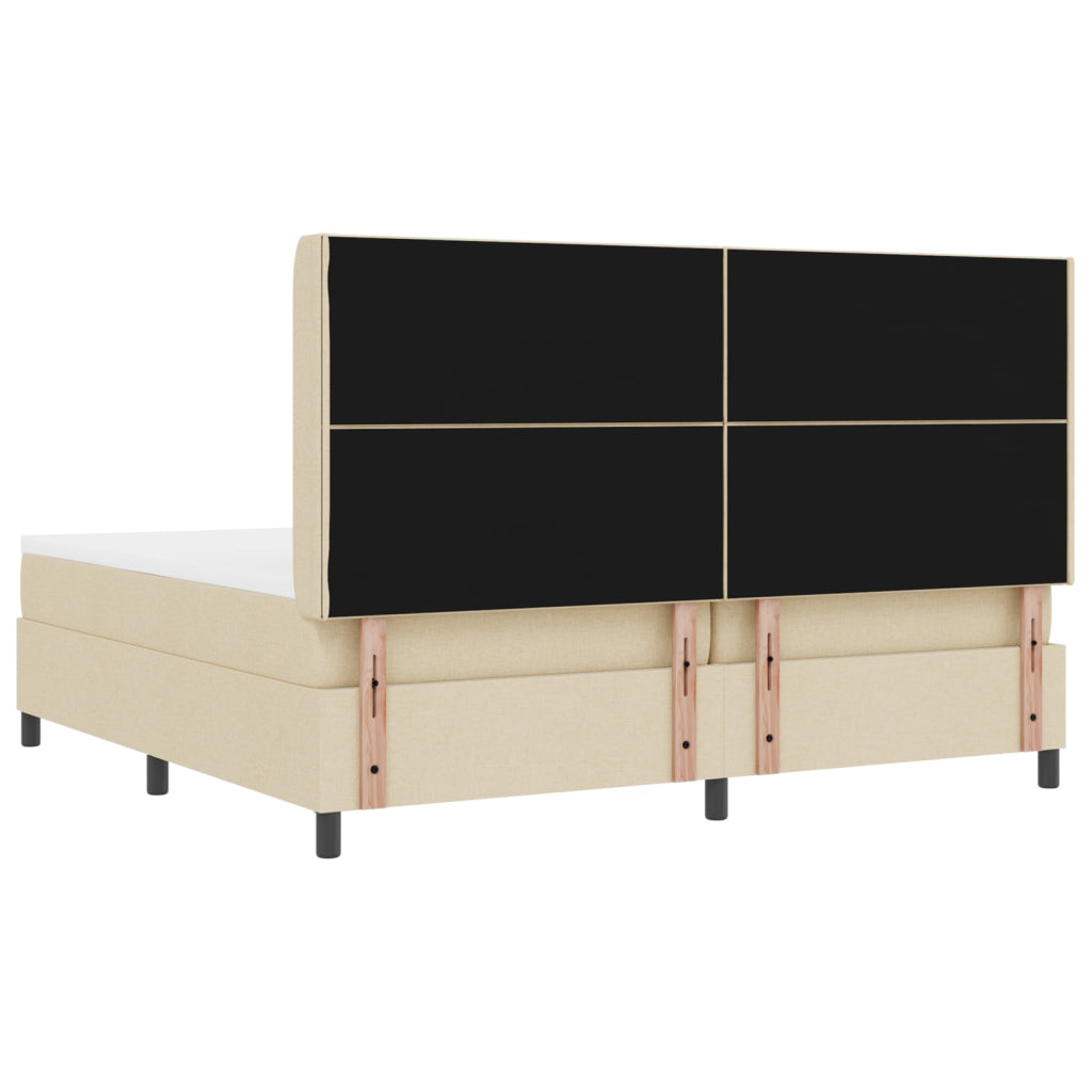 Letto con Materasso & LED crema 200x200 cm in Tessuto