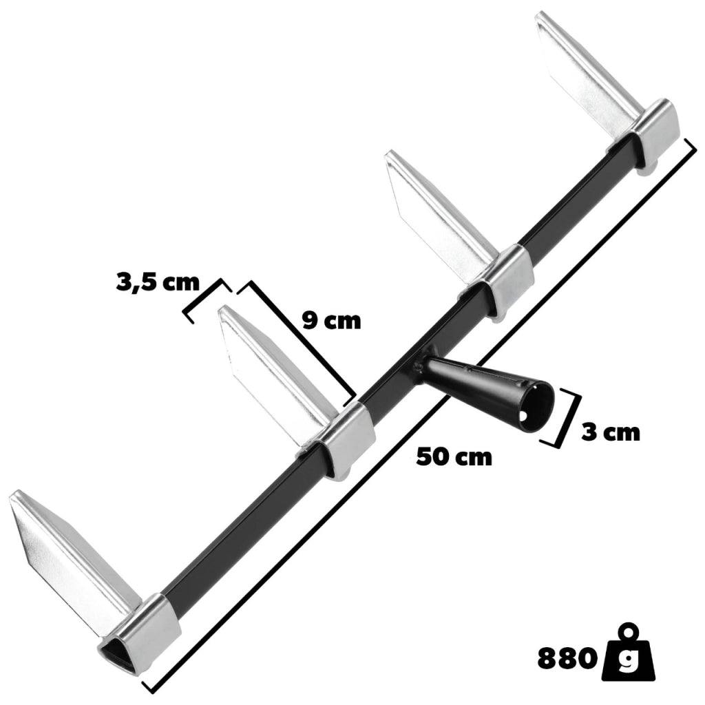 Marcatore da giardino KADAX per semina, file e aiuole, a 4 denti, 50 cm