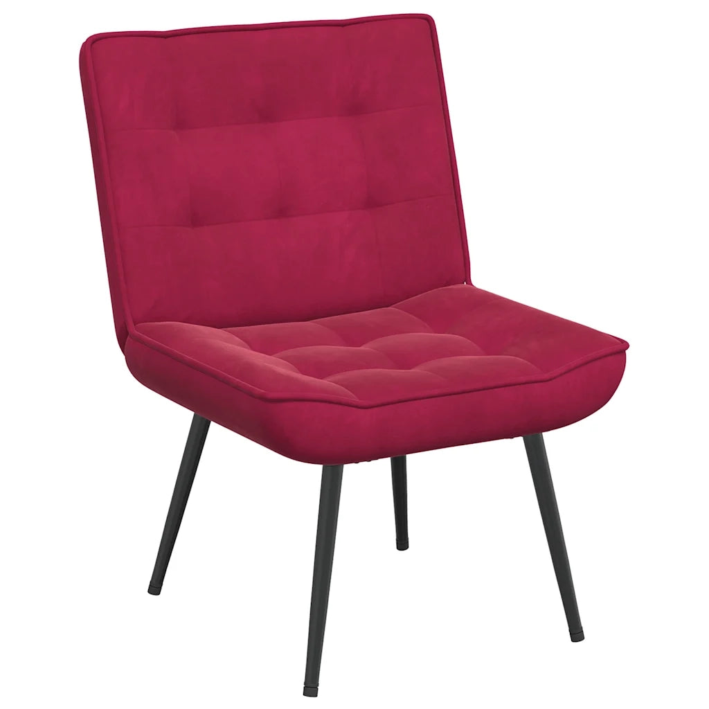 Sedia Relax 64x74x84 cm Rosso Vino in Velluto