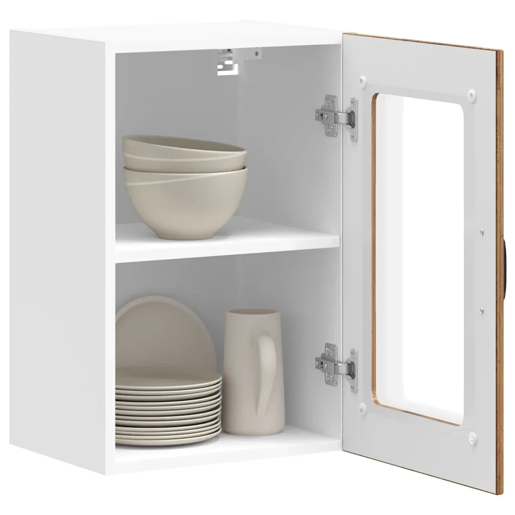 Pensile da Cucina con Porta in Vetro Lucca Legno Antico