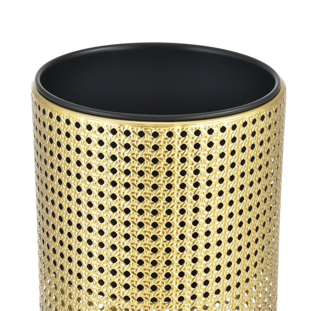 Set Lüttich di 2 Supporti per Piante con Coprivasi Portafiori in Metallo - Color Oro / Nero [en.casa]