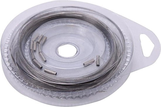 Fili di acciaio per pesci marini - Acciaio 5 tipi 10 metri - 7 cavi avvolti leader - Fili di acciaio per pesci marini rivestiti con plastica (50 lbs)