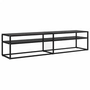 Mobile Porta TV-Credenza TV Nero 180x40x40,5 cm in Vetro Temperato
