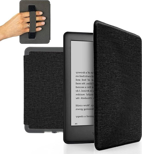 Coprimessa per Kindle Paperwhite 10a generazione - Con Cinturino Manuale - Dorme/Sveglia Automatico - Nero