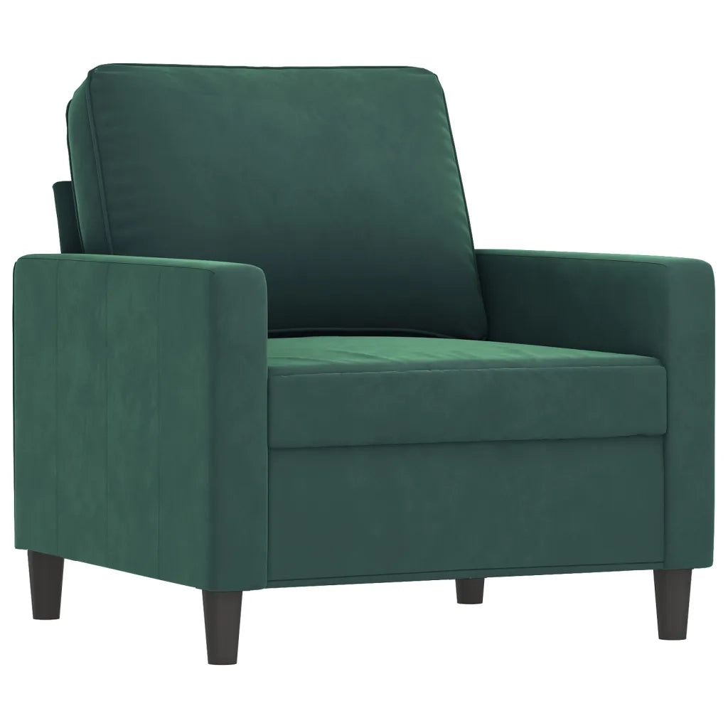 Set di Divani 4 pz con Cuscini Verde Scuro in Velluto 3201966