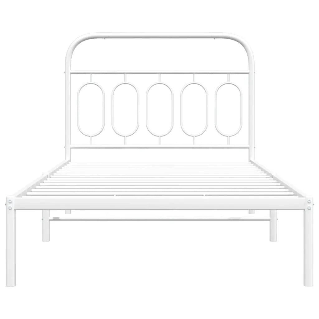 Giroletto con Testiera Metallo Bianco 107x203 cm
