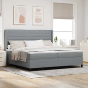 Letto a molle con materasso Grigio chiaro 200 x 200 cm Tessuto 3341602
