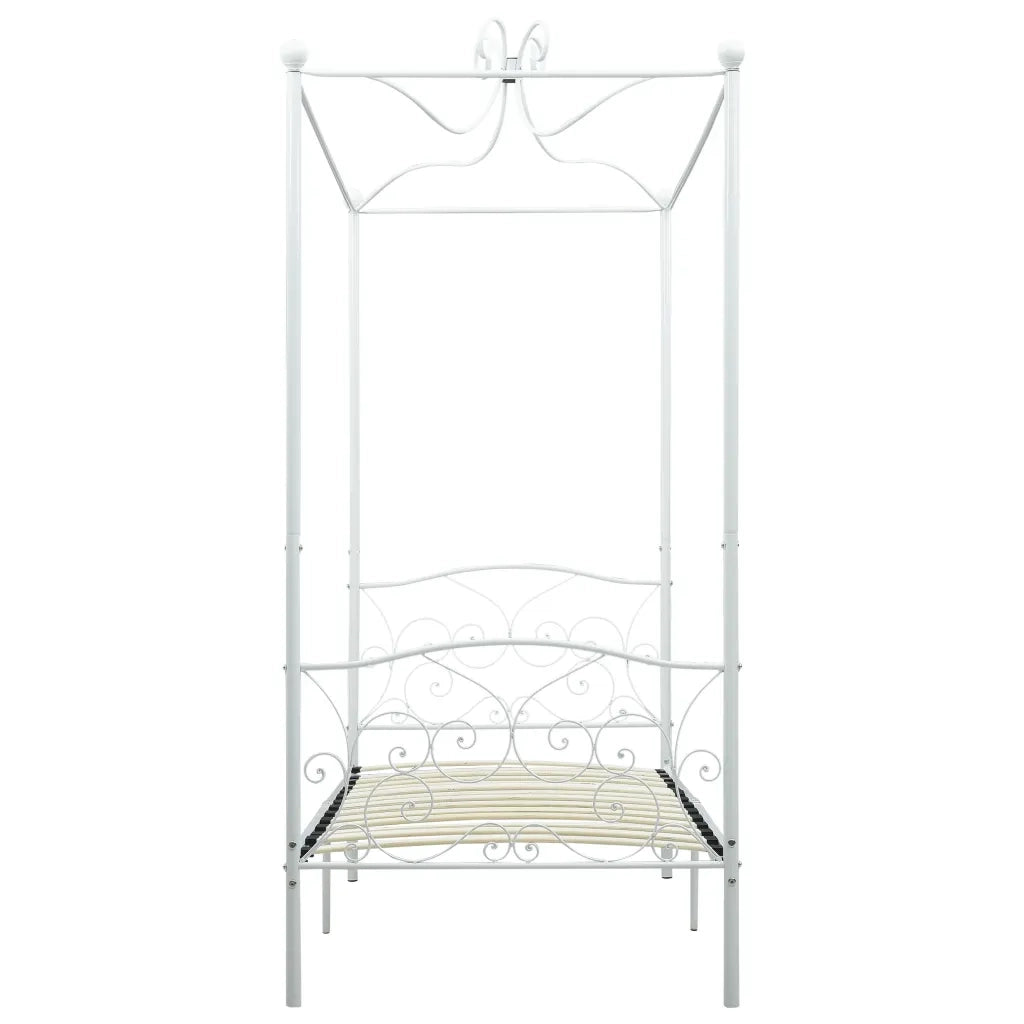 Letto a Baldacchino Bianco in Metallo 100x200 cm cod mxl 62138