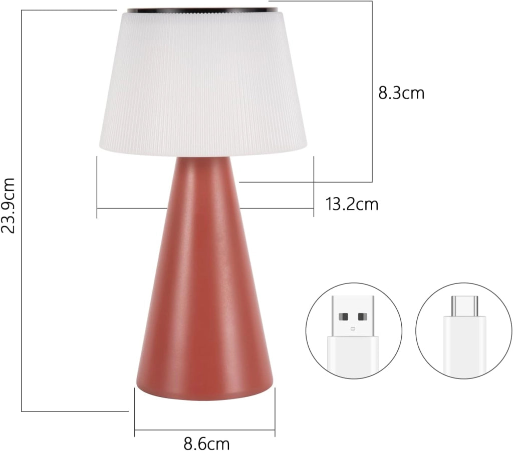 ZMH Lampada da tavolo LED wireless solare batteria moderna dimmerabile per giardino soggiorno comodino