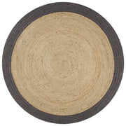Tappeto Lavorato a Mano in Juta con Bordo Grigio Scuro 90 cm cod mxl 64837