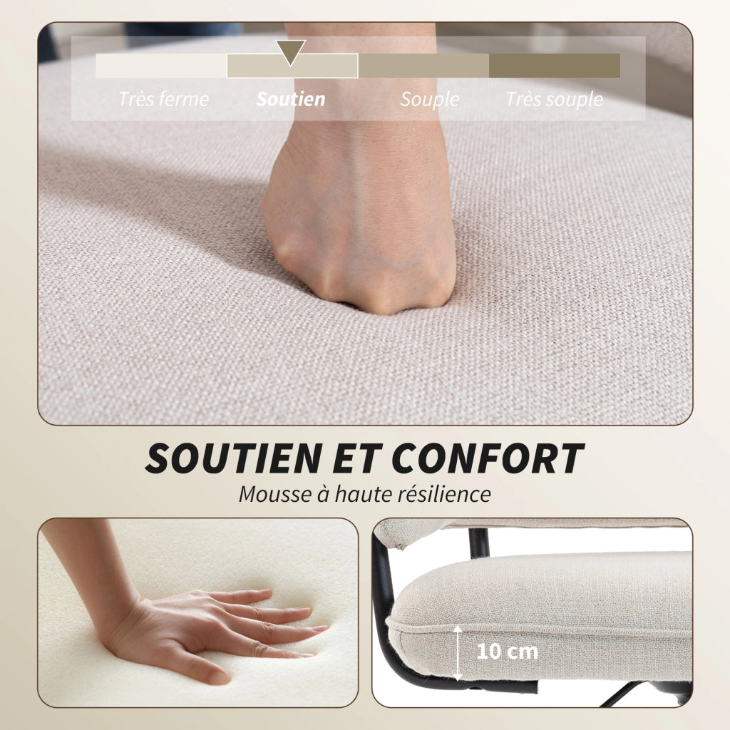 Sedia da ufficio ergonomica ¨C zephmum ¨C 63x65x83-92 cm, crema