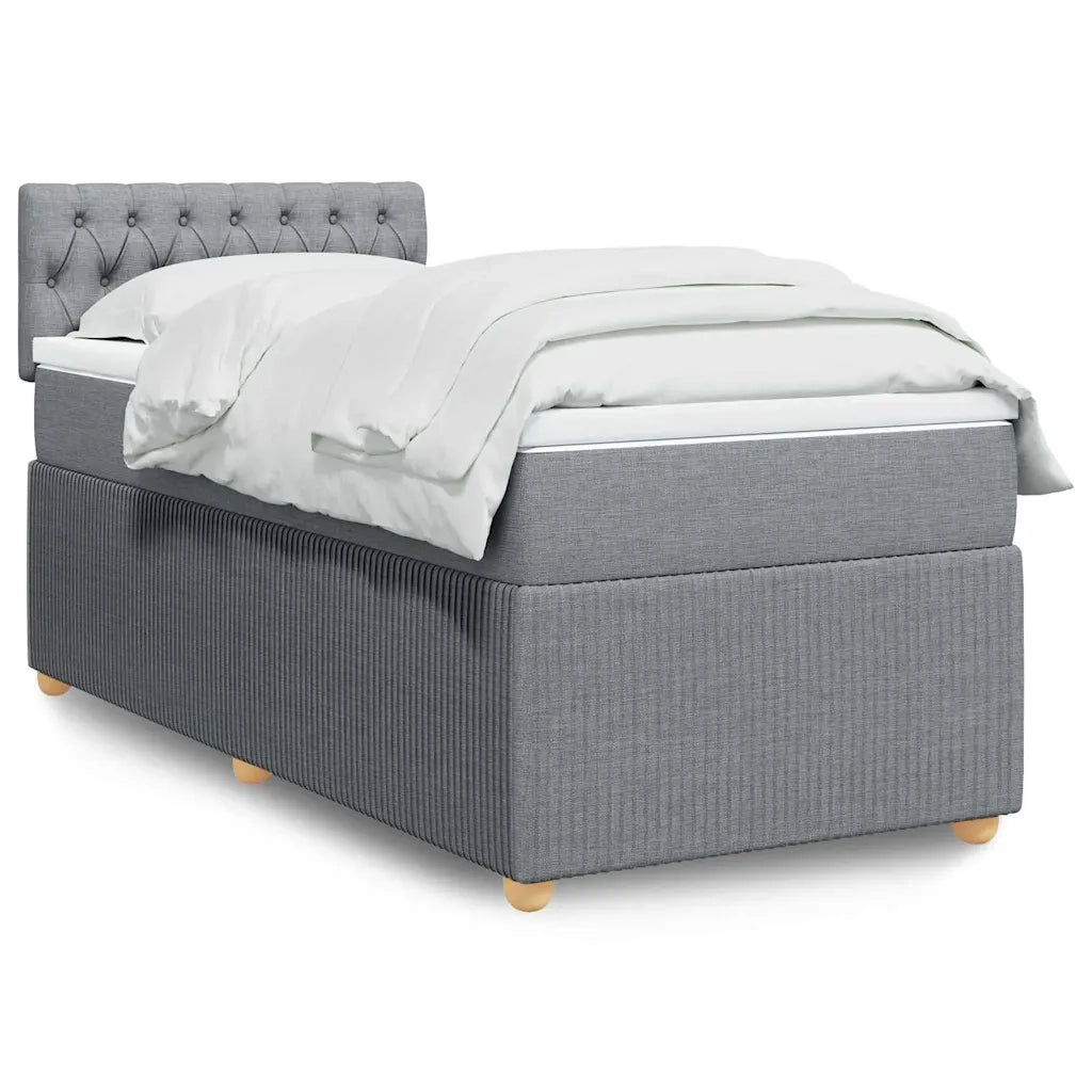 Giroletto a Molle con Materasso Grigio Chiaro 90x190 cm Tessuto 3287318