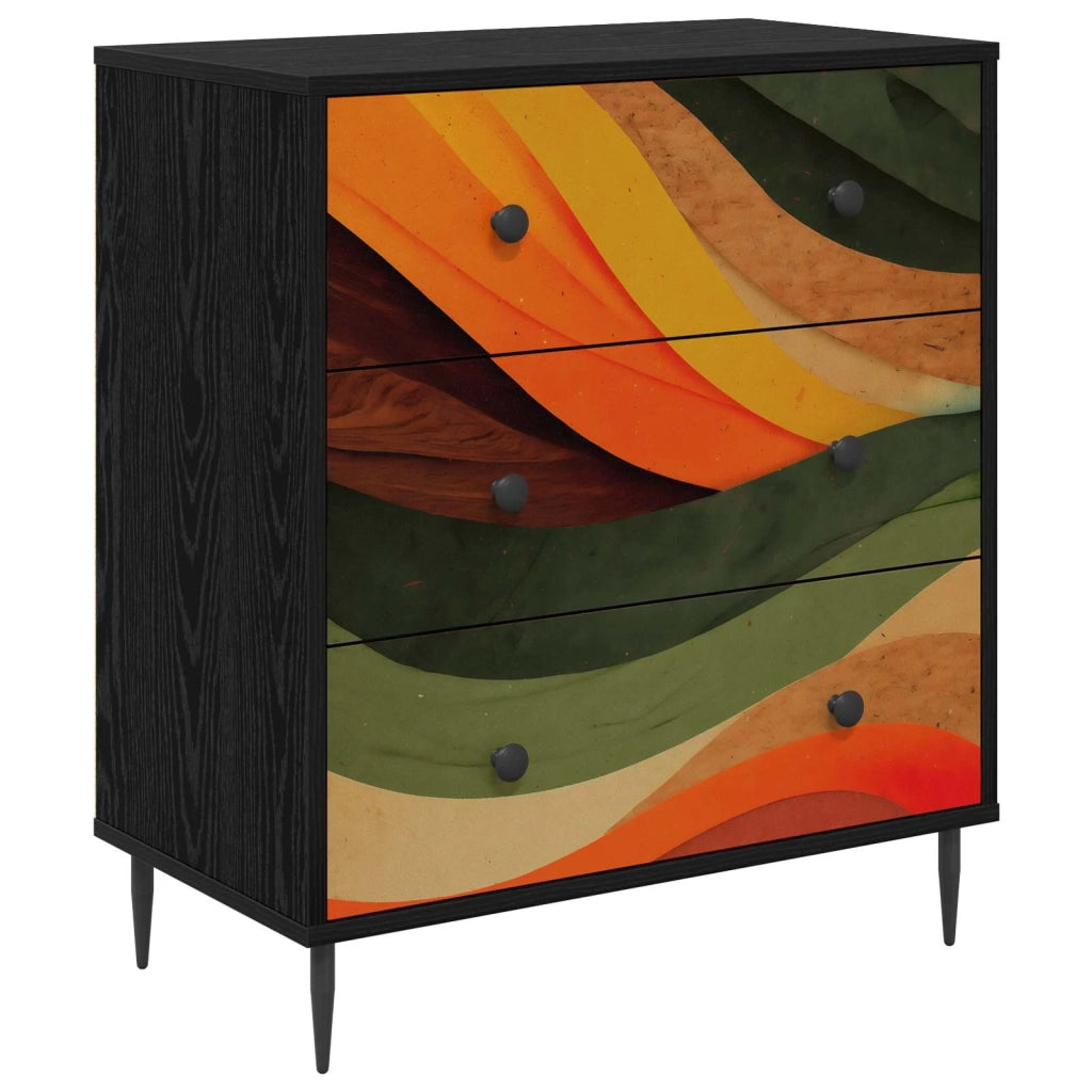 Cassettiera BONN Stampa retro wave 66 x 36,5 x 76 cm 8007381
