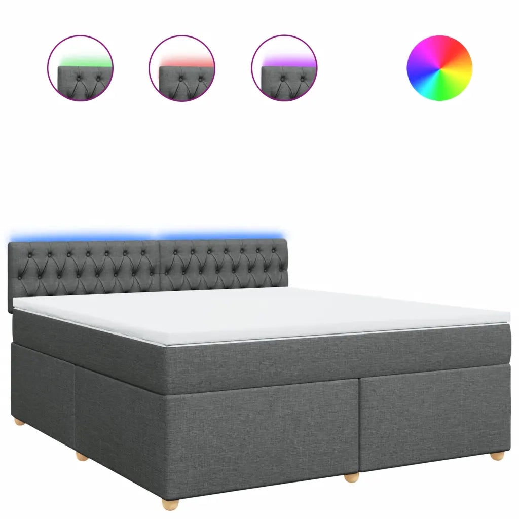 Giroletto a Molle con Materasso Grigio Scuro 180x200 cm Tessuto 3289067