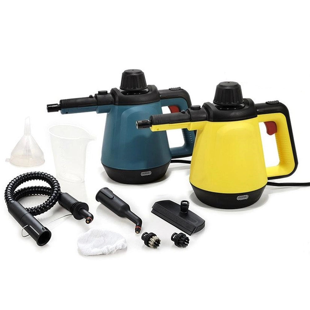 Trade Shop - Pulitore A Vapore 9 In 1 1200 Watt Pulisce Sgrassa Sterilizza Con 9 Accessori Pulizia -