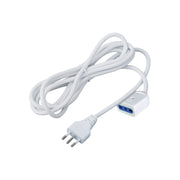 Alcapower Prolunga elettrica bipasso 16A 250V con cavo da 5 metri, spina 3 poli 16A e presa 10/16A per uso domestico e ufficio colore bianco