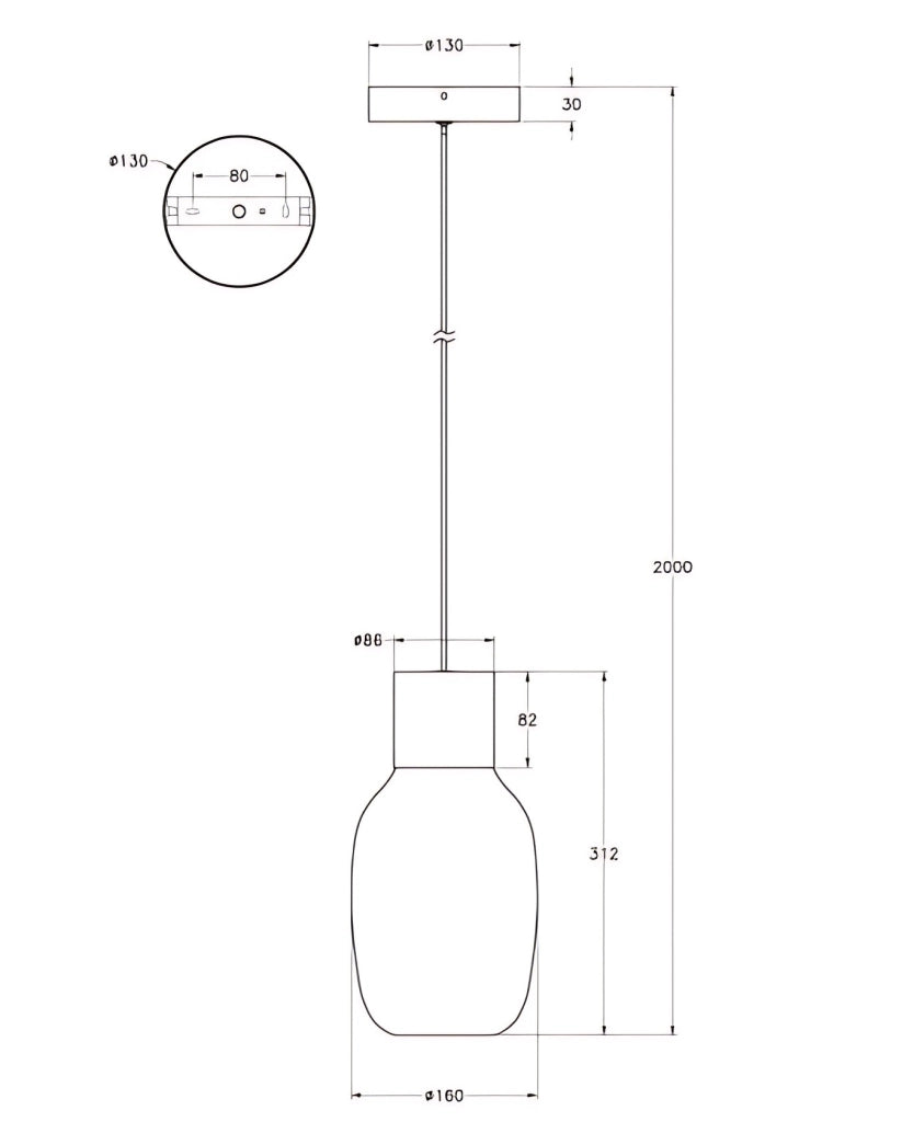 Lampada a Sospensione LED Lapo 12W 1300lm 3000K Dimmerabile a step, Struttura in Metallo e Vetro Borosilicato Colore Cognac - 3768-40-365