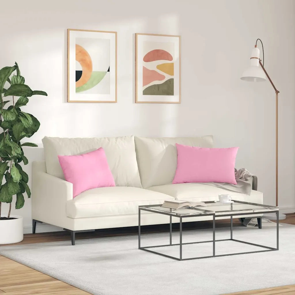 Cuscini da Divano 2 pcs Rosa 60 x 40 cm Tessuto