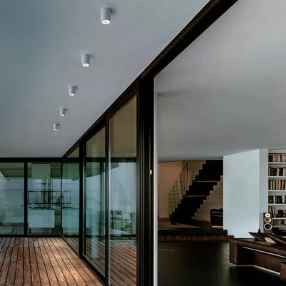 Sole Lampada da soffitto LED tonda in alluminio pressofuso grigio scuro 6W IP54, perfetta per illuminazione architettonica di interni ed esterni