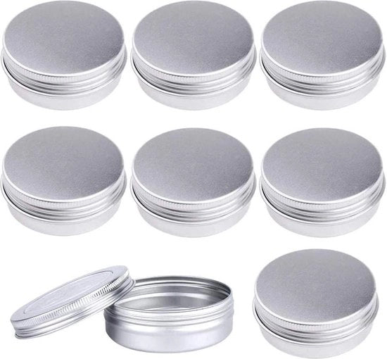 24 contenitori di alluminio vuoti - creme per labbra 60 ml con coperchio a vite - mini candele - maschere per la pelle - 60ml.