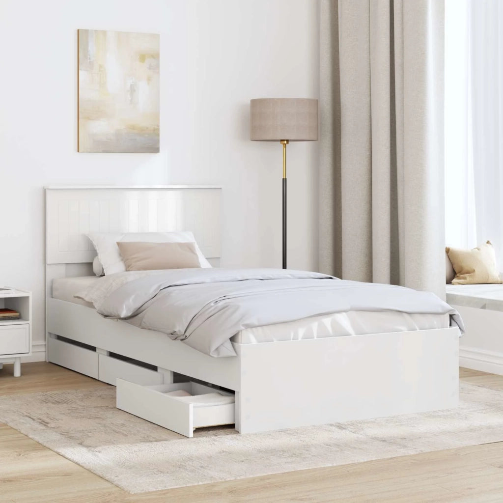 Struttura del letto Bianco 100 x 200 cm Legno Ingegnerizzato