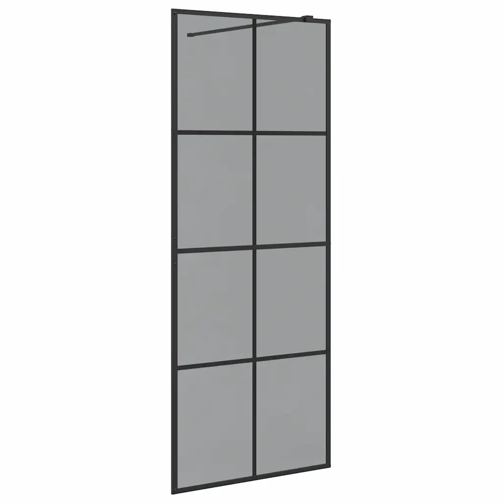 Parete Doccia Walk-in Nero 80 x 195 cm vetro temperato